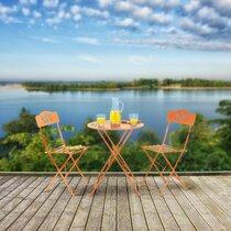 Orange metal 2024 bistro set